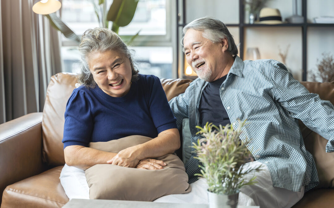 senior couple enjoys conversation memory care